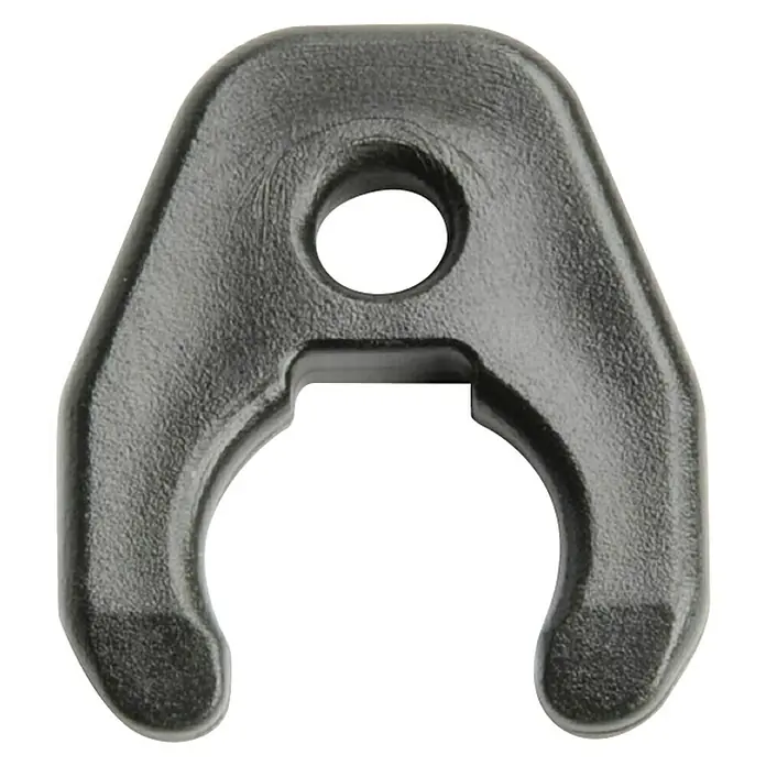 Notausschalter Quick-Stop - Geeignet für: Honda Motoren (neues Modell) - Nahaufnahme einer schwarzen Kabelklemme mit einem Loch in der Mitte. Ideal für die Kabelführung und -organisation.