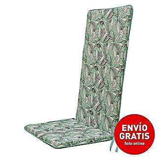 Cojín para sillón de posiciones Libélula (120 x 45 x 3,5 cm, Verde/Blanco, 50% algodón y 50% poliéster)