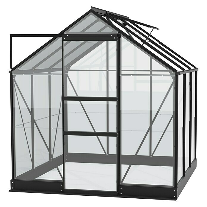 Vitavia Gewächshaus Eris 3800 (Außenmaß inkl. Dachüberstand (B x T): 23 x 198,8 cm, Material Seitenwand: Glas, 3 mm, Schwarz) | BAUHAUS