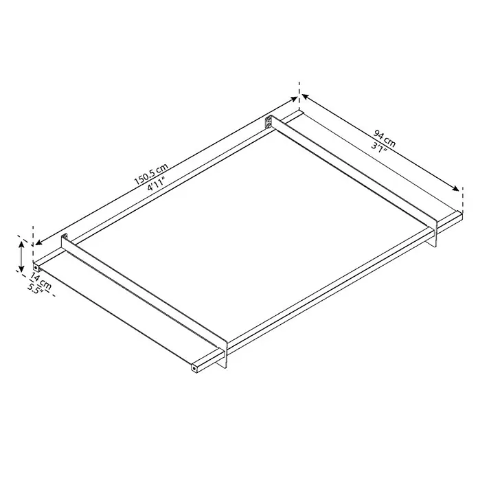 Solid Elements Pultvordach Louisa150,5 x 94 x 14 cm, Anthrazitgrau