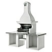 Grillkamin Palazzetti Easy Garden Glasgow (Hauptgrillfläche: 76 x 27 cm, Beton, Weiß / Granitoptik / glänzend grau, L x B x H: 210 x 90 x 250 cm) | BAUHAUS