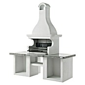 Grillkamin Palazzetti Easy Garden Glasgow (Hauptgrillfläche: 76 x 27 cm, Beton, Weiß / Granitoptik / glänzend grau, L x B x H: 210 x 90 x 250 cm) | BAUHAUS