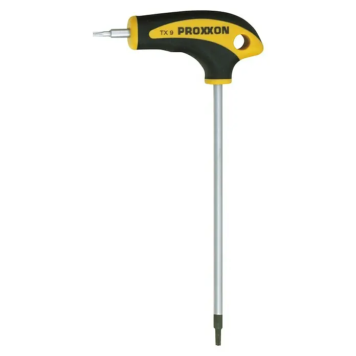 Proxxon Stiftschlüssel mit L-Griff - Abtriebsgröße: TX 25 - PROXXON TX 9 Torx-Schlüssel mit T-Griff, ideal für präzise Schraubarbeiten. Ergonomisches Design für komfortable Handhabung.