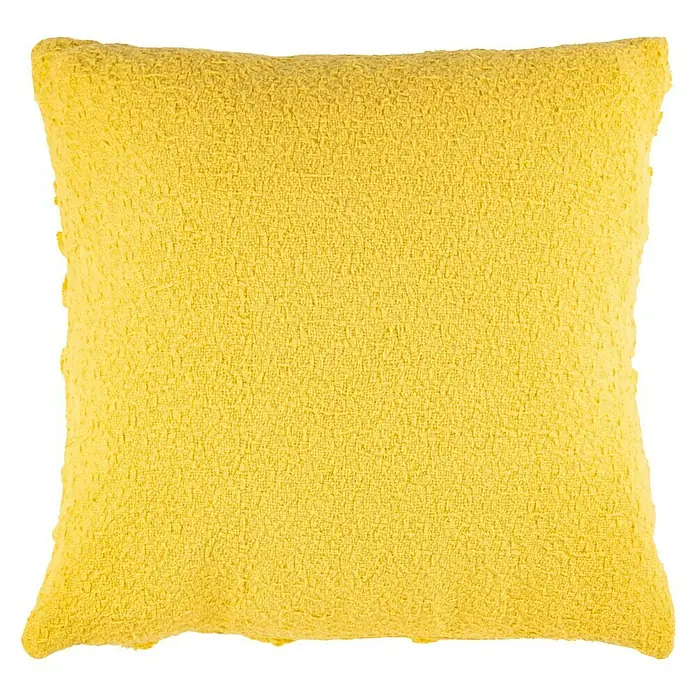 Kissen Ravi Mimosa - Gelb, 45 x 45 cm, 100 % Baumwolle - Quadratisches, gelbes Kissen mit Textur. Ein dekoratives Kissen für Wohnzimmer oder Schlafzimmer.