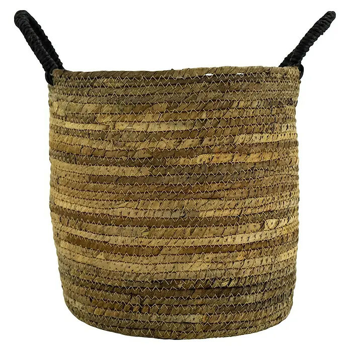 Korb BananenblattØ x H: 31 x 37 cm, Natur/Schwarz