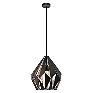 Eglo Carlton 1 Lámpara colgante redonda (Altura: 110 cm, Color del marco: Cobre/negro)