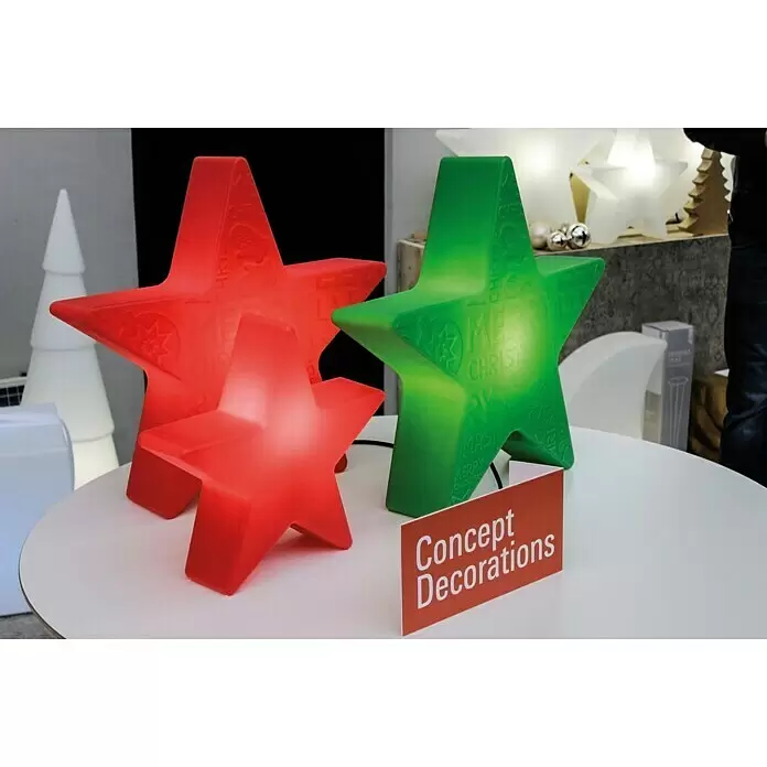 8 Seasons Design Shining LED-Stern Star Merry Christmas - Grün, Durchmesser: 60 cm, Polyethylen, 9 W, Lampenfassung: E27 - Stimmungsaufnahme