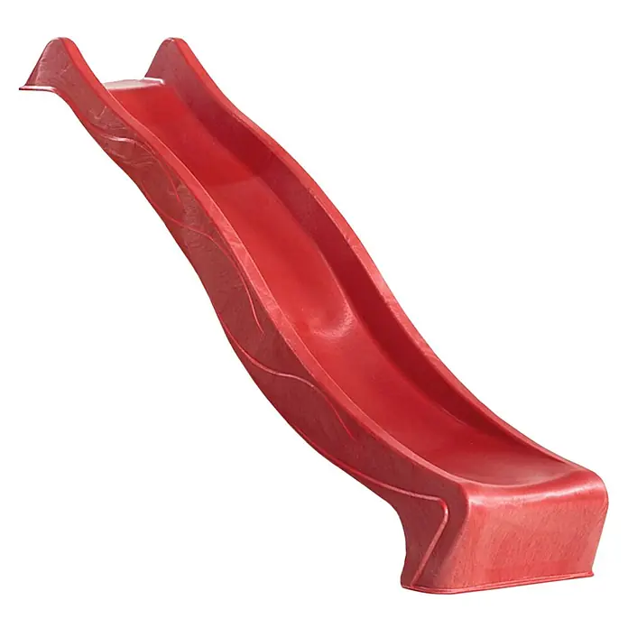 Karibu Kinderspielturm Lotti Set 52 - L x B x H: 264 x 454 x 291 cm, Natur/Rot - Abbildung einer roten Kinderrutsche. Sie ist aus Kunststoff gefertigt und hat eine gewölbte Form für sicheren Spielspaß im Freien.