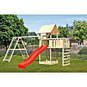 Karibu Kinderspielturm Lotti Set 54 (L x B x H: 264 x 522 x 291 cm, Natur/Rot) | BAUHAUS