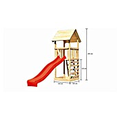Karibu Kinderspielturm Lotti Set 18 (L x B x H: 107 x 107 x 291 cm, Natur/Rot) | BAUHAUS