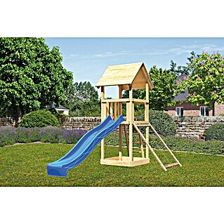 Karibu Kinderspielturm Lotti Set 15 (L x B x H: 107 x 107 x 291 cm, Natur/Blau)
