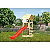 Karibu Kinderspielturm Lotti Set 18 (L x B x H: 107 x 107 x 291 cm, Natur/Rot) | BAUHAUS