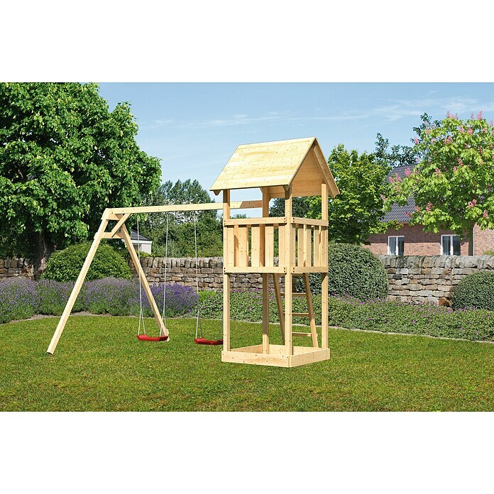 Karibu Kinderspielturm Lotti Set 4 (L x B x H: 264 x 347 x 291 cm, Natur) | BAUHAUS