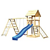 Karibu Kinderspielturm Lotti Set 33 (L x B x H: 264 x 415 x 291 cm, Natur/Blau) | BAUHAUS