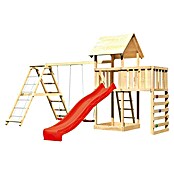 Karibu Kinderspielturm Lotti Set 54 (L x B x H: 264 x 522 x 291 cm, Natur/Rot) | BAUHAUS