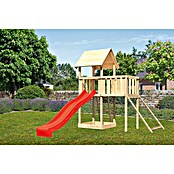 Karibu Kinderspielturm Lotti Set 40 (L x B x H: 107 x 214 x 291 cm, Natur/Rot) | BAUHAUS