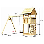 Karibu Kinderspielturm Lotti Set 23 (L x B x H: 264 x 347 x 291 cm, Natur) | BAUHAUS