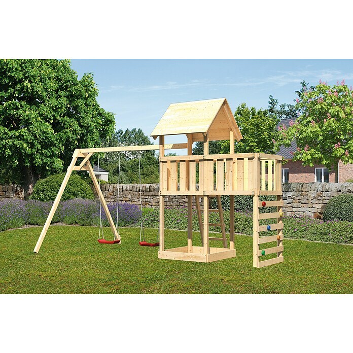 Karibu Kinderspielturm Lotti Set 45 (L x B x H: 264 x 454 x 291 cm, Natur) | BAUHAUS