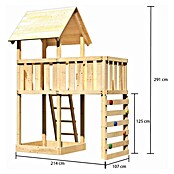 Karibu Kinderspielturm Lotti Set 26 (L x B x H: 107 x 214 x 291 cm, Natur) | BAUHAUS