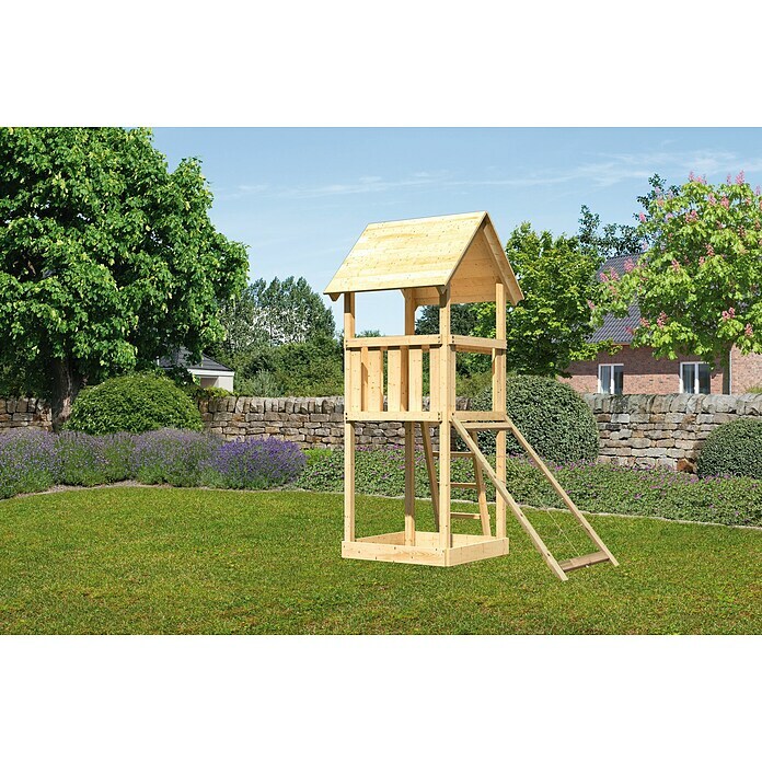 Karibu Kinderspielturm Lotti Set 7 (L x B x H: 107 x 107 x 291 cm, Natur) | BAUHAUS