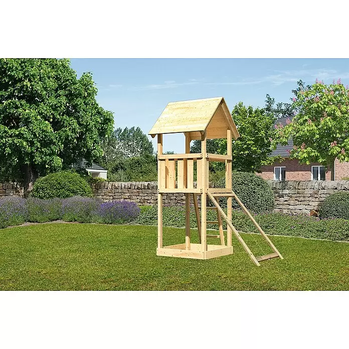Karibu Kinderspielturm Lotti Set 7L x B x H: 107 x 107 x 291 cm, Natur