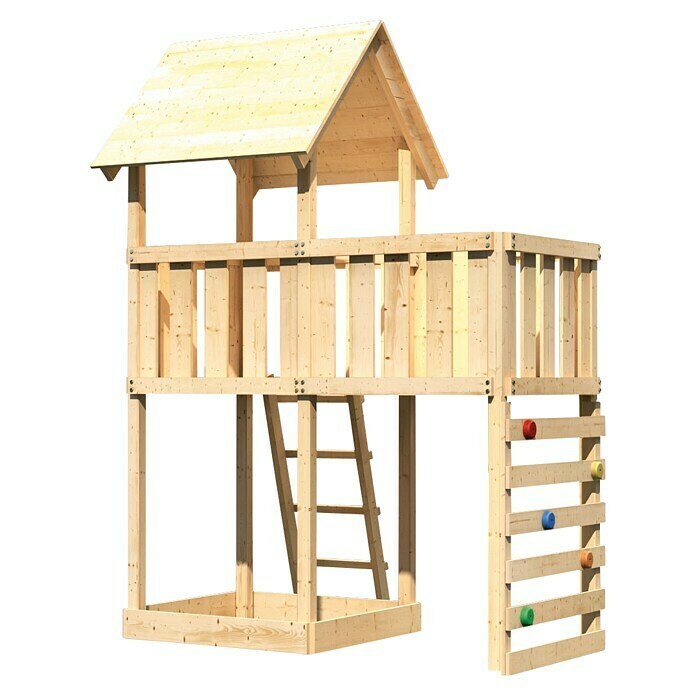 Karibu Kinderspielturm Lotti Set 26 (L x B x H: 107 x 214 x 291 cm, Natur) | BAUHAUS