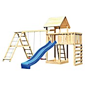 Karibu Kinderspielturm Lotti Set 53 (L x B x H: 264 x 522 x 291 cm, Natur/Blau) | BAUHAUS