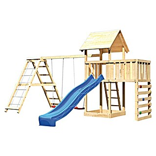 Karibu Kinderspielturm Lotti Set 53 (L x B x H: 264 x 522 x 291 cm, Natur/Blau)