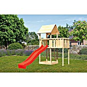 Karibu Kinderspielturm Lotti Set 14 (L x B x H: 107 x 214 x 291 cm, Natur/Rot) | BAUHAUS