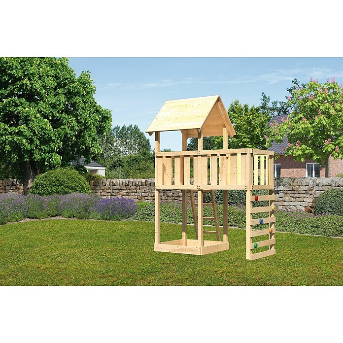 Karibu Kinderspielturm Lotti Set 26 (L x B x H: 107 x 214 x 291 cm, Natur) | BAUHAUS