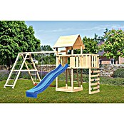 Karibu Kinderspielturm Lotti Set 53 (L x B x H: 264 x 522 x 291 cm, Natur/Blau) | BAUHAUS