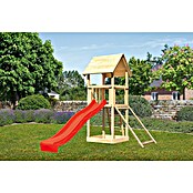 Karibu Kinderspielturm Lotti Set 16 (L x B x H: 107 x 107 x 291 cm, Natur/Rot) | BAUHAUS