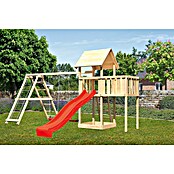 Karibu Kinderspielturm Lotti Set 30 (L x B x H: 264 x 522 x 291 cm, Natur/Rot) | BAUHAUS