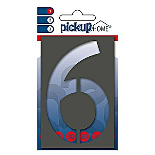Pickup 3D Home Huisnummer Milan (Hoogte: 10 cm, Motief: 6, Grijs, Kunststof, Zelfklevend)