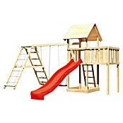 Karibu Kinderspielturm Lotti Set 30 (L x B x H: 264 x 522 x 291 cm, Natur/Rot) | BAUHAUS
