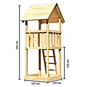 Karibu Kinderspielturm Lotti Set 1 (L x B x H: 107 x 107 x 291 cm, Natur) | BAUHAUS