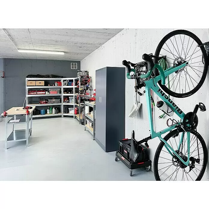 AR Shelving Schwerlastregal Rivet - H x B x T: 180 x 90 x 45 cm, Traglast pro Boden: 250 kg, Anzahl Böden: 5 Stk., Stecken, Silber - Stimmungsaufnahme