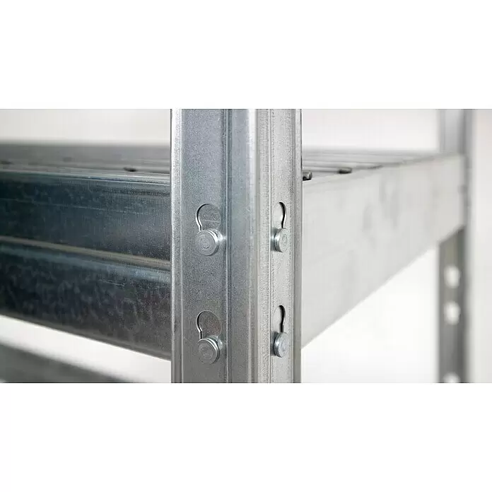 AR Shelving Schwerlastregal Rivet Wire - H x B x T: 180 x 120 x 45 cm, Traglast pro Boden: 225 kg, Anzahl Böden: 5 Stk., Stecken, Silber - Detailaufnahme