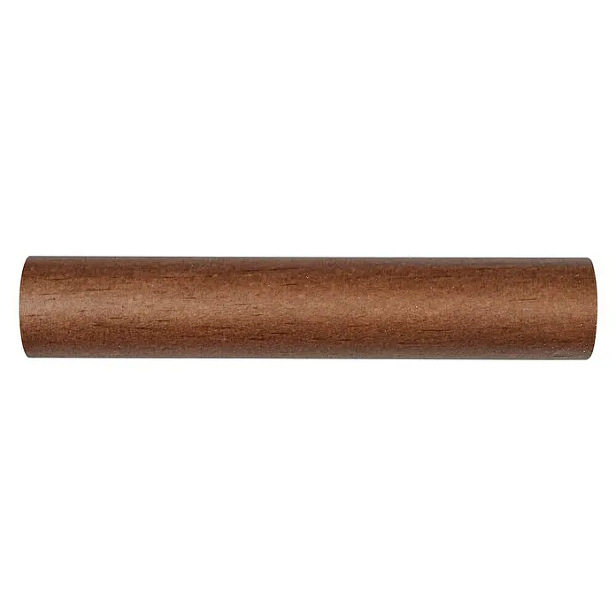 Barra para cortinas Ideas Wood - Ø x L: 28 mm x 150 cm, Madera, Cebrano - Barra de madera marrón oscuro con un acabado liso y ligeramente brillante, ideal para manualidades o como elemento decorativo.