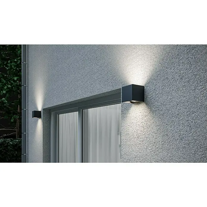 Starlux LED-Außenwandleuchte Umea - 8 W, 10 x 10 x 10 cm, Anthrazit, IP54 - Wandleuchten erhellen die graue Fassade und setzen stilvolle Lichtakzente. Die modernen Leuchten sorgen für eine angenehme Atmosphäre im Außenbereich.