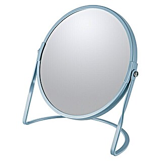 Spirella Espejo cosmético Akira (18,4 x 20 cm, Redonda, Azul claro, Aumento: 100 %)