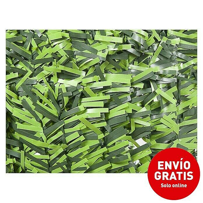 Malla de ocultación seto artificial Hoja Ancha (Verde, L x Al 3 x 1 m