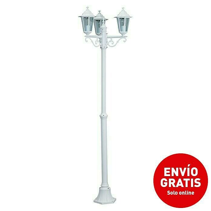 Farola Orlando  (3 × 60 W, Altura: 217 cm, Blanco)
