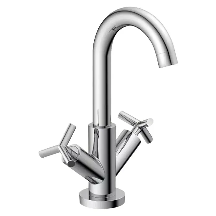 GROHE Swift, 24328001, energiebesparende wastafelkraan, koud water in middenpositie (kraan voor wastafel, 18 cm hoog, met trekstangafvoer, met 3 -in-1 gereedschap, eenvoudige installatie), chroom