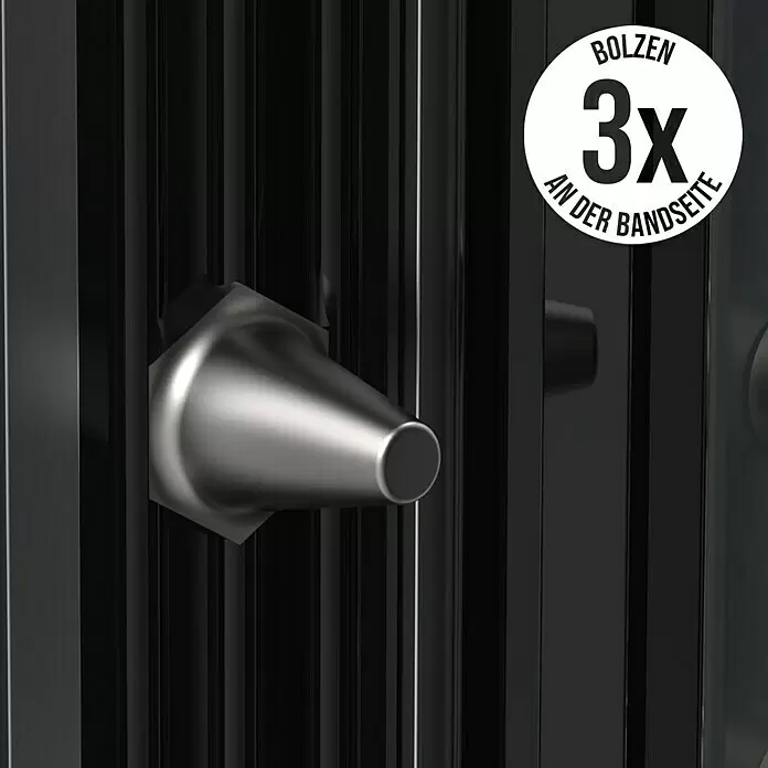 Gerda Haustür Thermo Prime 75 Hanover110 cm x 210 mm, DIN Anschlag: Rechts, Weiß, Schwarze Details
