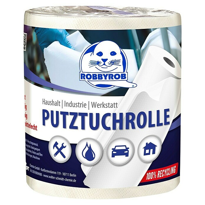 Robbyrob Putztuchrolle Weiss 3-lagig