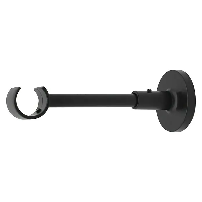 Expo Ambiente Träger Profil - Schwarz, Geeignet für: Gardinenstangen Ø 20 mm, 13 cm - Nahaufnahme einer Gardinenstange in Schwarz.