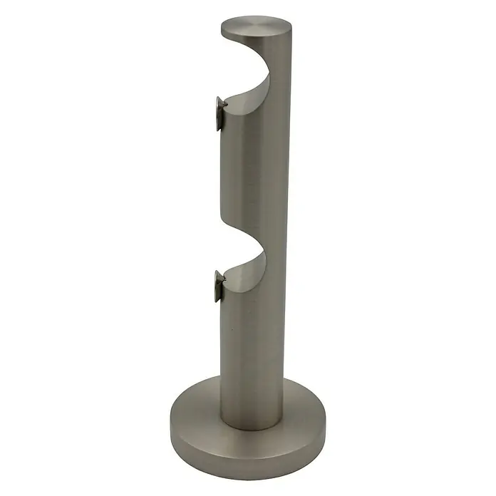 Expo Ambiente Doppelträger Turn - Edelstahloptik, Geeignet für: Gardinenstangen Ø 20 mm, Länge: 13,4 cm - Doppelter Gardinenstangenhalter aus Metall in Silber. Für die Befestigung von zwei Gardinenstangen übereinander.
