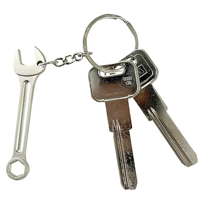 Llavero Llave inglesa - Metal - Llavero con dos llaves y un colgante en forma de llave inglesa en miniatura.