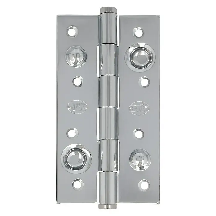 Bisagra mod. 565 - 150 x 80 x 3 mm, Cromo, 1 ud. - Bisagra de puerta de metal pulido de alto brillo. La robusta bisagra de puerta es una opción fiable para cualquier puerta, ofreciendo un rendimiento duradero.